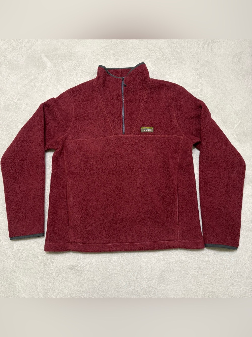 L.L Bean Katahdin Fleece Pullover Quarter Zip Size Medium Outdoor Burgundy 90s